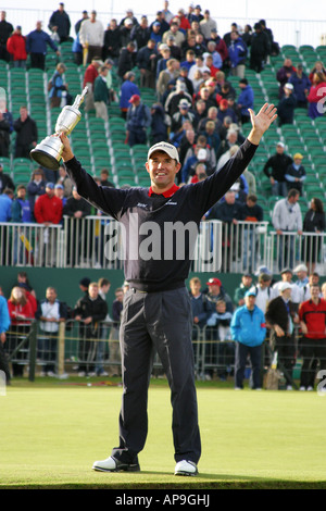 Golfeur professionnel irlandais Padraig Harrington gagnante en 2007 du British Open Golf Championship Carnoustie Écosse Banque D'Images