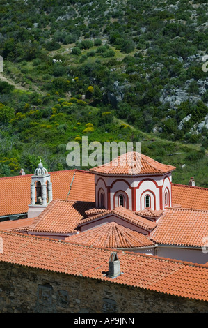 La Grèce, le nord-est de l'îles de la mer Égée, Samos, Mili : Moni Megalis monastère Panagia, extérieur Banque D'Images