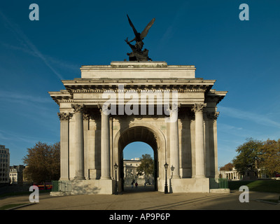 Wellington Arch à Hyde Park Corner, London Banque D'Images