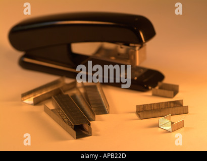 Agrafeuse et agrafes de bureau Banque D'Images