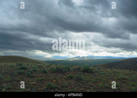 Les nuages menaçants au-dessus de l'est Washington entre Selah et Ellensburg USA Banque D'Images