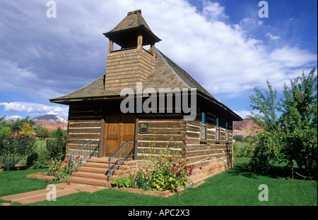 L'église mormone historique à Torrey, Utah, USA Banque D'Images