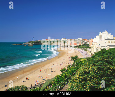 FRANCE AQUITAINE BIARRITZ BEACH BAY BISCAY Banque D'Images