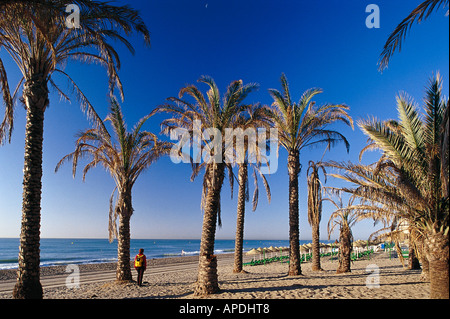 Playa del Bajondillo, Torremolinos, Costa del Sol, Andalousie, Espagne Malaga Provinz Banque D'Images