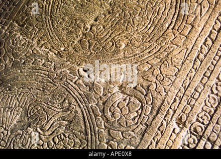 Close Up de bas-relief, le Bayon, Angkor Banque D'Images