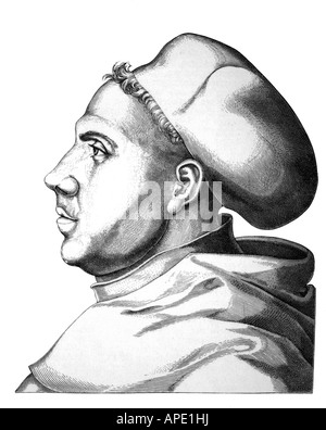 Luther, Martin, 10.11.1483 - 18.2.1546, réformateur allemand, portrait, gravure sur acier, 19e siècle, l'artiste a le droit d'auteur , de ne pas être effacé Banque D'Images