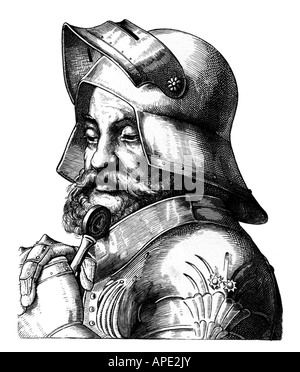 Götz von Berlichingen,, vers 1480 - 23.7.1562, chevalier allemand, portrait, gravure sur acier, 19e siècle, l'artiste a le droit d'auteur , de ne pas être effacé Banque D'Images