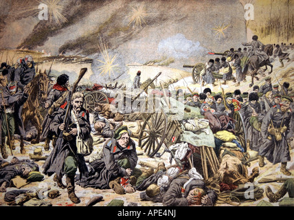 RUSSO-Japanese War, 1904/1905, bataille de Mukden, gravure colorée, 'le petit Journal', 26.3.1905, Banque D'Images