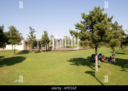 La Thames Barrier Park dans l'Est de Londres GO UK Banque D'Images