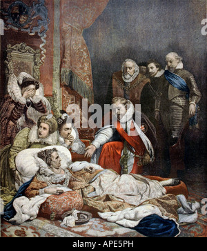 Presse/médias, magazines, 'le petit Journal', Paris, 3. Volume, numéro 86, supplément illustré, samedi 18 juillet 1892, Illustration, 'la mort de la reine Elizabeth d'Angleterre', après la peinture de Paul Delaroche (1797 - 1856), , Banque D'Images