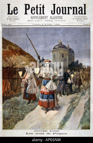 Presse/médias, magazines, 'le petit Journal', Paris, 5. Volume, numéro 177, supplément illustré, lundi 9 avril 1894, titre, 'Les oeufs de pâques', , Banque D'Images