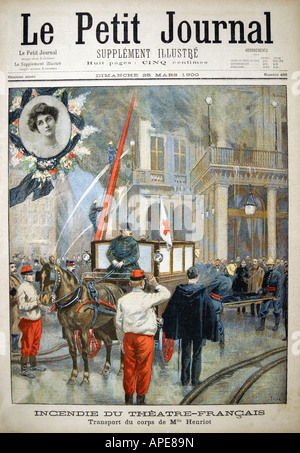 Presse/médias, magazines, 'le petit Journal', Paris, 11. Volume, numéro 488, supplément illustré, dimanche 25 mars 1900, 'Fire at the Theatre English', , Banque D'Images