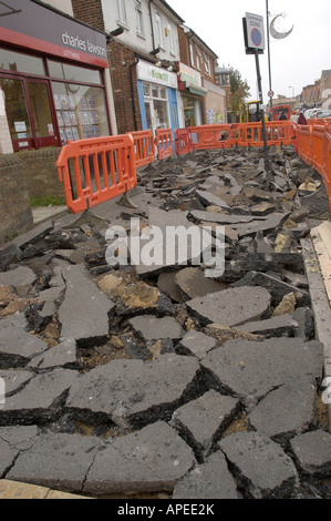 Réparation de la chaussée en th Cowley Road, Oxford Banque D'Images
