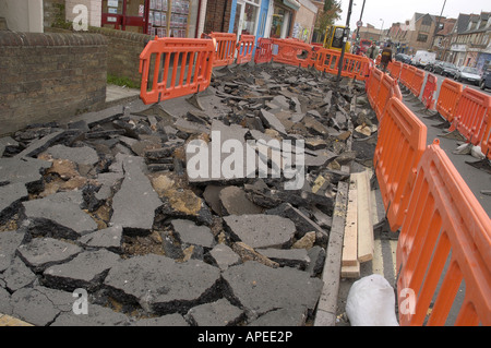 Réparation de la chaussée en th Cowley Road, Oxford Banque D'Images
