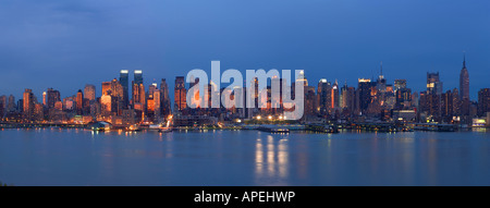 Midtown Manhattan New York vue de New Jersey USA Weehauken Banque D'Images