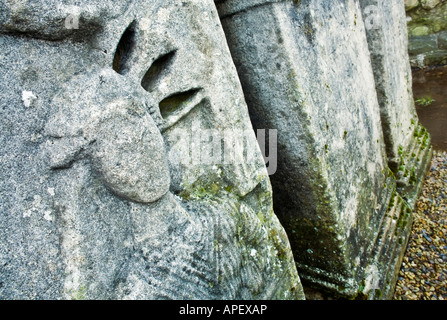 L'autel des pierres dans le temple Mithraïque de Brocolitia le long de la route d'Hadrien s mur dans le Northumberland, Angleterre Banque D'Images