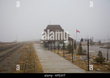 La gare à Churchill, au Manitoba. Banque D'Images