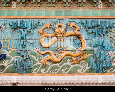 Dragon neuf mur écran Forbidden City Beijing Chine Imperial Palace Banque D'Images