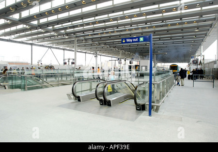 Le nouveau hall de la gare provisoire de St Pancras à Londres une partie de la liaison ferroviaire du tunnel sous la Manche Banque D'Images