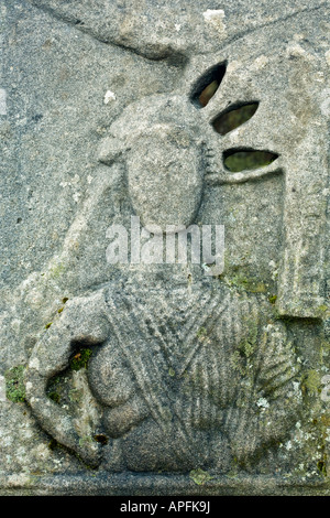 Détail de l'une des pierres de l'autel dans le temple Mithraïque de Brocolitia le long du tracé du mur d'Hadrien, dans le Northumberland Banque D'Images