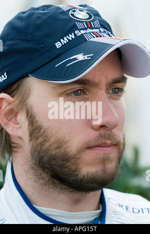 Portrait du pilote de Nick Heidfeld (GER) ,Ferrari 248 , au cours d'essais de Formule 1 sur le circuit Ricardo Tormo Banque D'Images