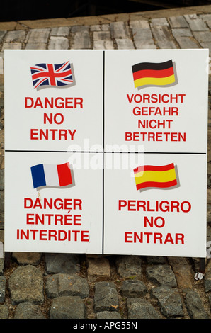 Aucun signe de danger Entrée Langues étrangères Banque D'Images