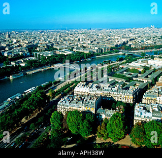 EU FR France Ile de France Paris 7 ème arrondissement vue aérienne de Paris avec la Seine sur plus d'images de format moyen Banque D'Images