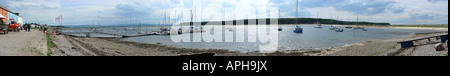 Bateaux amarrés dans la Baie de Findhorn, Moray Banque D'Images