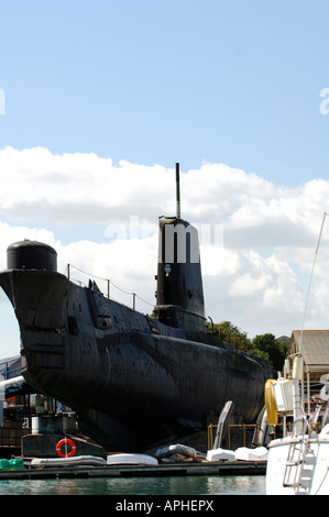 La seconde guerre mondiale, la marine royale musée naval de l'alliance sous-marin HMS gosport creek à haslar portsmouth Historic Dockyard hants Banque D'Images