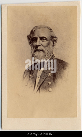 Carte de visite de Robert E Lee, peint le portrait. Banque D'Images