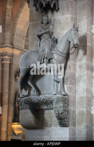 Géographie / voyage, Allemagne, Bavière, Bamberg, Églises, cathédrale, détail : 'Bamberg Horseman', sculpture, 13e siècle, gothique, Additional-Rights Clearance-Info-Not-Available- Banque D'Images