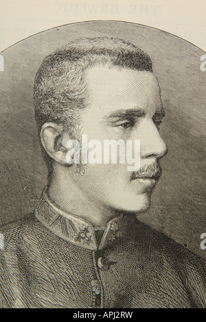 L'Archiduc Rudolf Prince Héritier d'Autriche La Hongrie et la Bohême à partir d'une image publié en 1880 est né en 1858 est décédé 1889 Banque D'Images