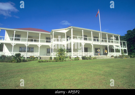 Robert Louis Stevenson's beautiful home 'Vailima' où il a passé les dernières années de sa vie. Il est enterré sur une colline surplombant Banque D'Images