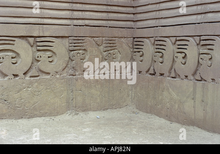 Géographie / voyage, Pérou, Chanchan, ancienne capitale des Chimu, détail : mur de secours, l'Amérique du Sud, l'écureuil, la culture mochica, orn, Banque D'Images