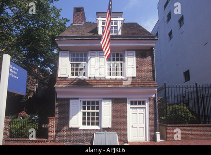 Philadelphie le parc historique national de Betsy Ross House Independence. Monument historique américain du 18th siècle en Pennsylvanie aux États-Unis Banque D'Images