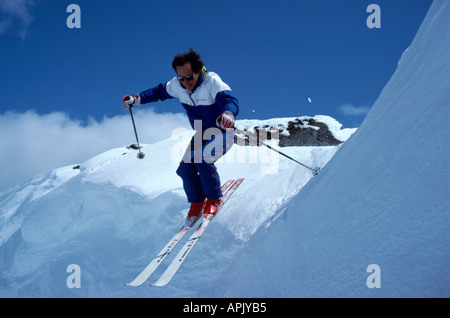 Ski alpin ski alpin sur le mont Whistler, Whistler, BC, British Columbia, Canada Banque D'Images