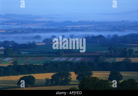 Vue depuis la colline de Hambledon, Dorset, Angleterre, Royaume-Uni, Europe Banque D'Images