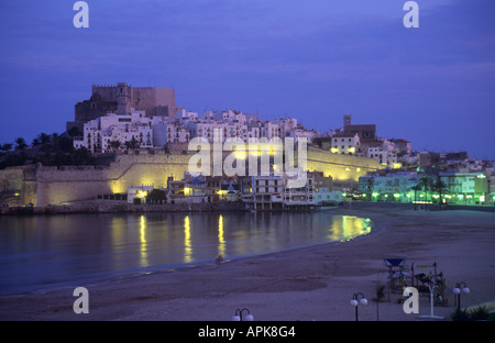 Peniscola, Castellon, Costa de Azahar, Espagne Banque D'Images