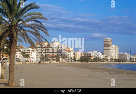 Playa Norte, Peniscola, Castellon, Costa de Azahar, Espagne Banque D'Images