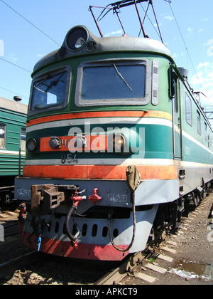 Express train transsibérien, Mongolie, Chine. Banque D'Images