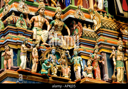 Singapour Little India Kaliamman Temple Serangoon Road Banque D'Images