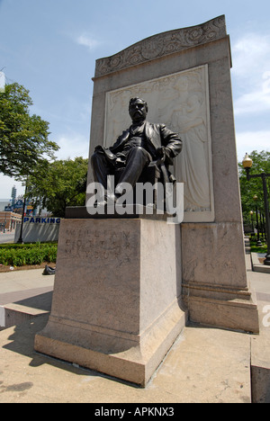 Grand Circus Park centre-ville de Détroit, Michigan et statue de William Cotter Maybury Banque D'Images