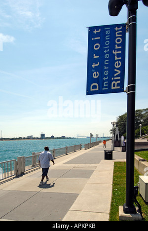 L'International Riverfront dans le centre-ville de Détroit au Michigan Banque D'Images