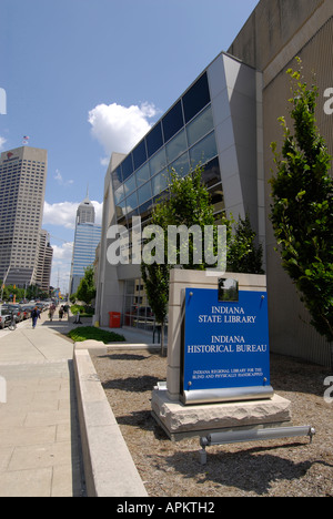 Bibliothèque d'état de l'Indiana situé à du centre-ville d'Indianapolis Indiana en Banque D'Images