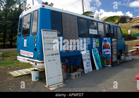 Camion cuisine crevettes populaires routière CÔTE-NORD Oahu Hawaii USA Banque D'Images