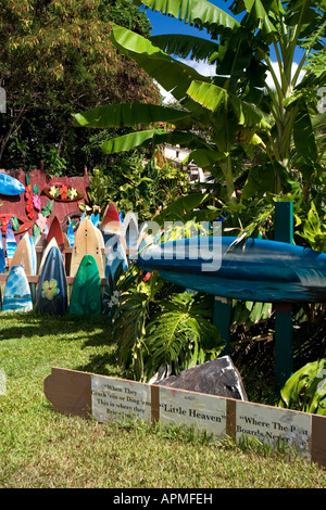 Cimetière de surf peu de ciel pour peintures artistiques sur les brisures et anciennes cartes Haleiwa CÔTE-NORD Oahu Hawaii USA Banque D'Images