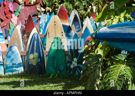 Cimetière de surf peu de ciel pour peintures artistiques sur les brisures et anciennes cartes Haleiwa CÔTE-NORD Oahu Hawaii USA Banque D'Images