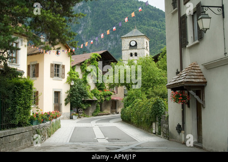 Le joli village de Samoens, France Banque D'Images