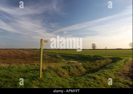 Sentier signe sur Angles Way, sentier, Norfolk, UK Banque D'Images