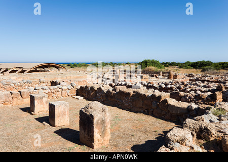 Ruines de l'antique palais minoen, Malia, Côte Nord, Crète, Grèce Banque D'Images